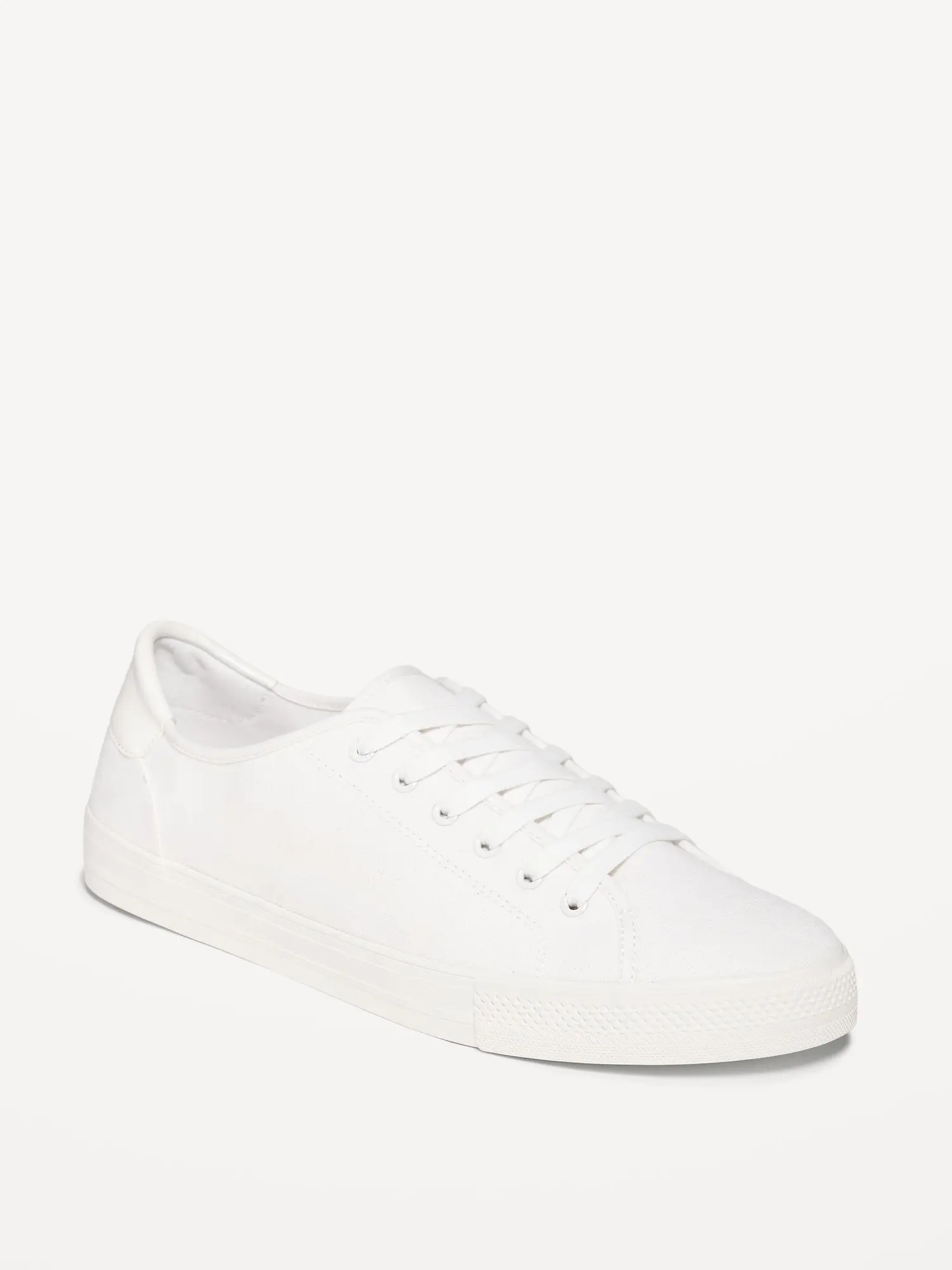 Old Navy Canvas Lace-Up Sneakers white. 1