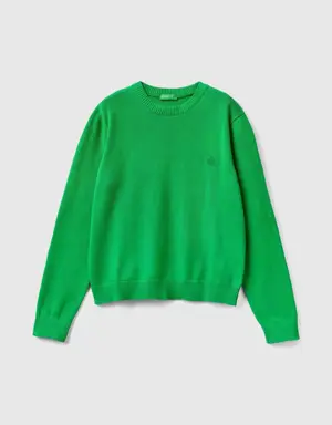 100% cotton crew neck sweater