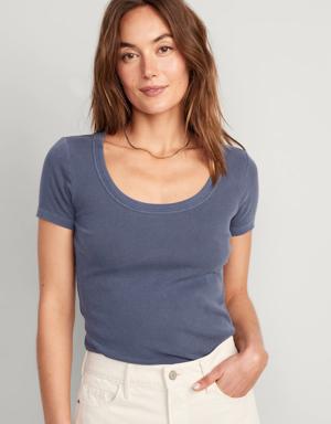 Old Navy Fitted Scoop-Neck T-Shirt for Women blue