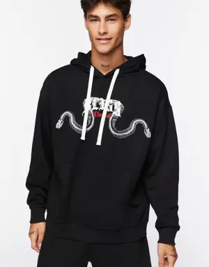 Forever 21 Eternal Bliss Skeleton Graphic Hoodie Black/Multi