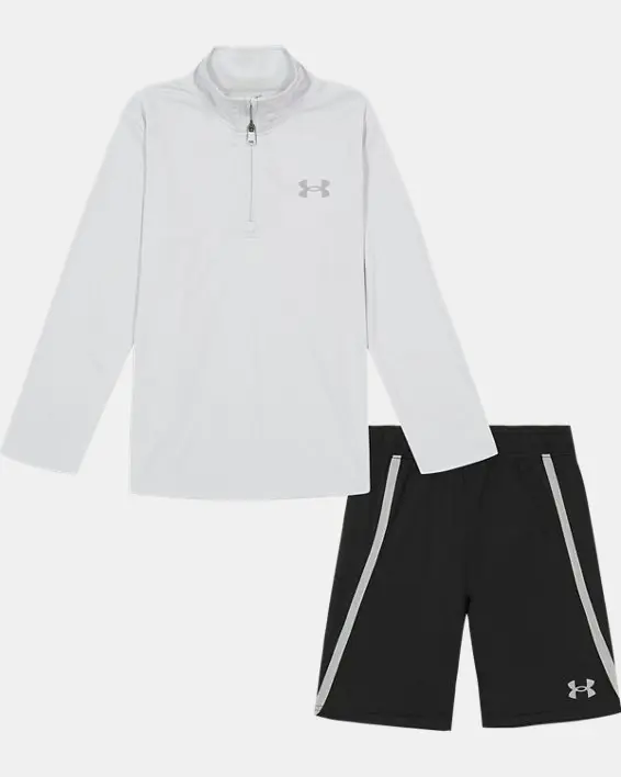 Under Armour Boys' UA ¼ Zip & Shorts Set. 1