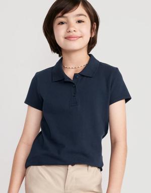 Uniform Pique Polo Shirt for Girls blue