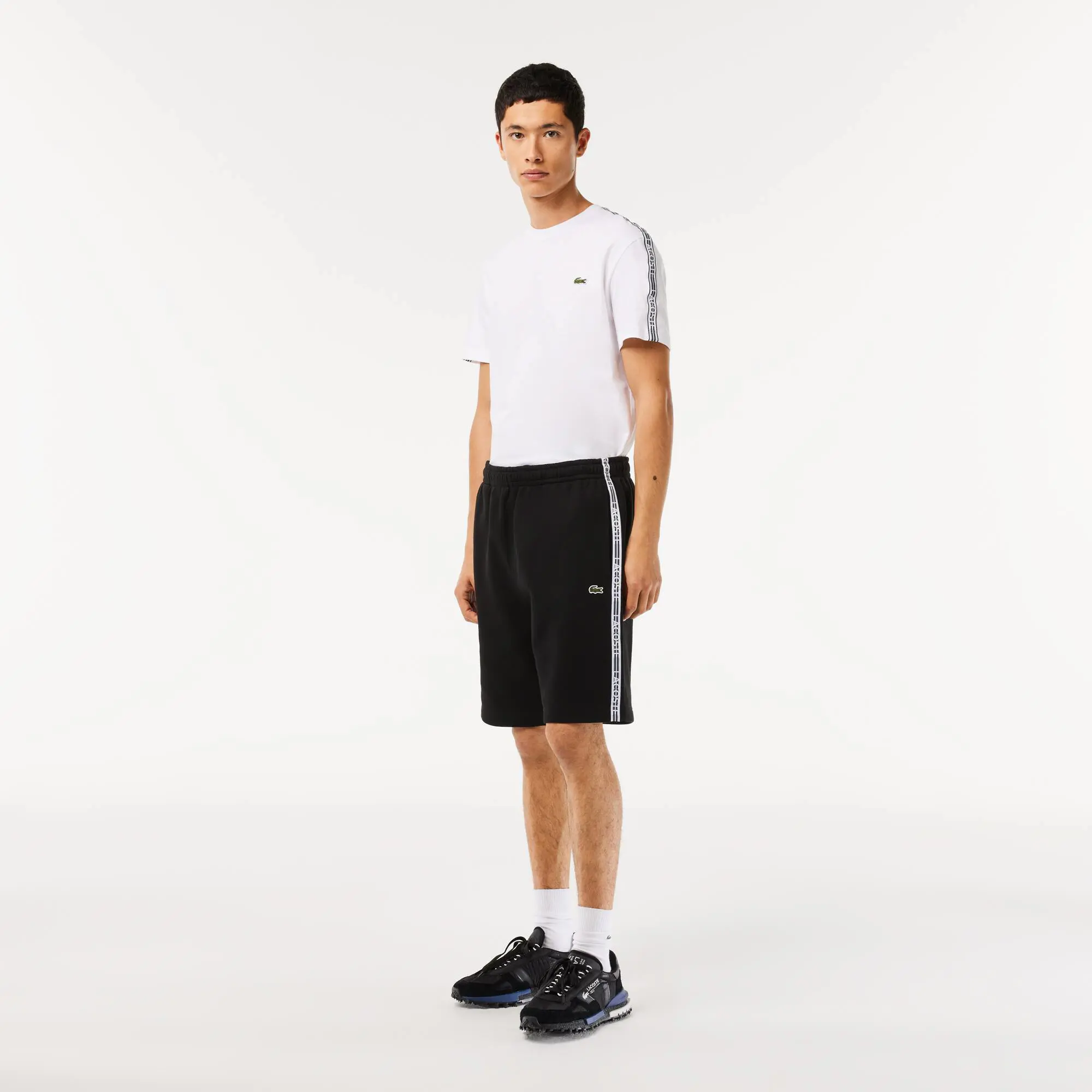 Lacoste Men’s Lacoste Cotton Flannel Jogger Shorts. 1
