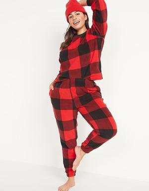 Matching Printed Microfleece Pajama Set for Women
