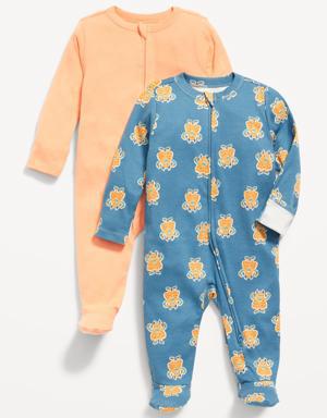 Old Navy Unisex Sleep & Play 2-Way-Zip Footed One-Piece 2-Pack for Baby multi