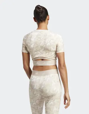 Adidas Techfit Camo Print Crop Training T-Shirt. 3