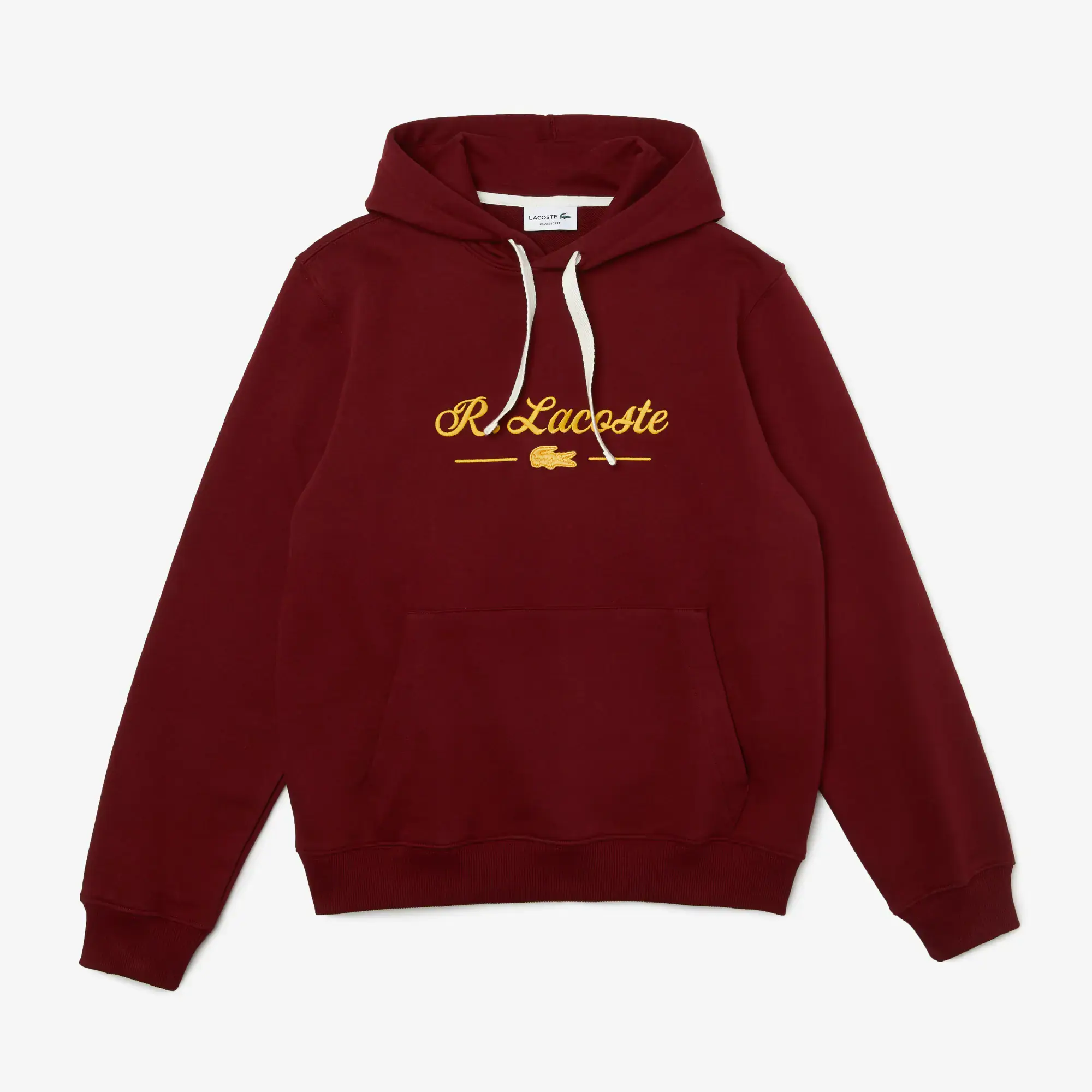 Lacoste Men’s Embroidered Lettering Hooded Cotton Fleece Sweatshirt. 2