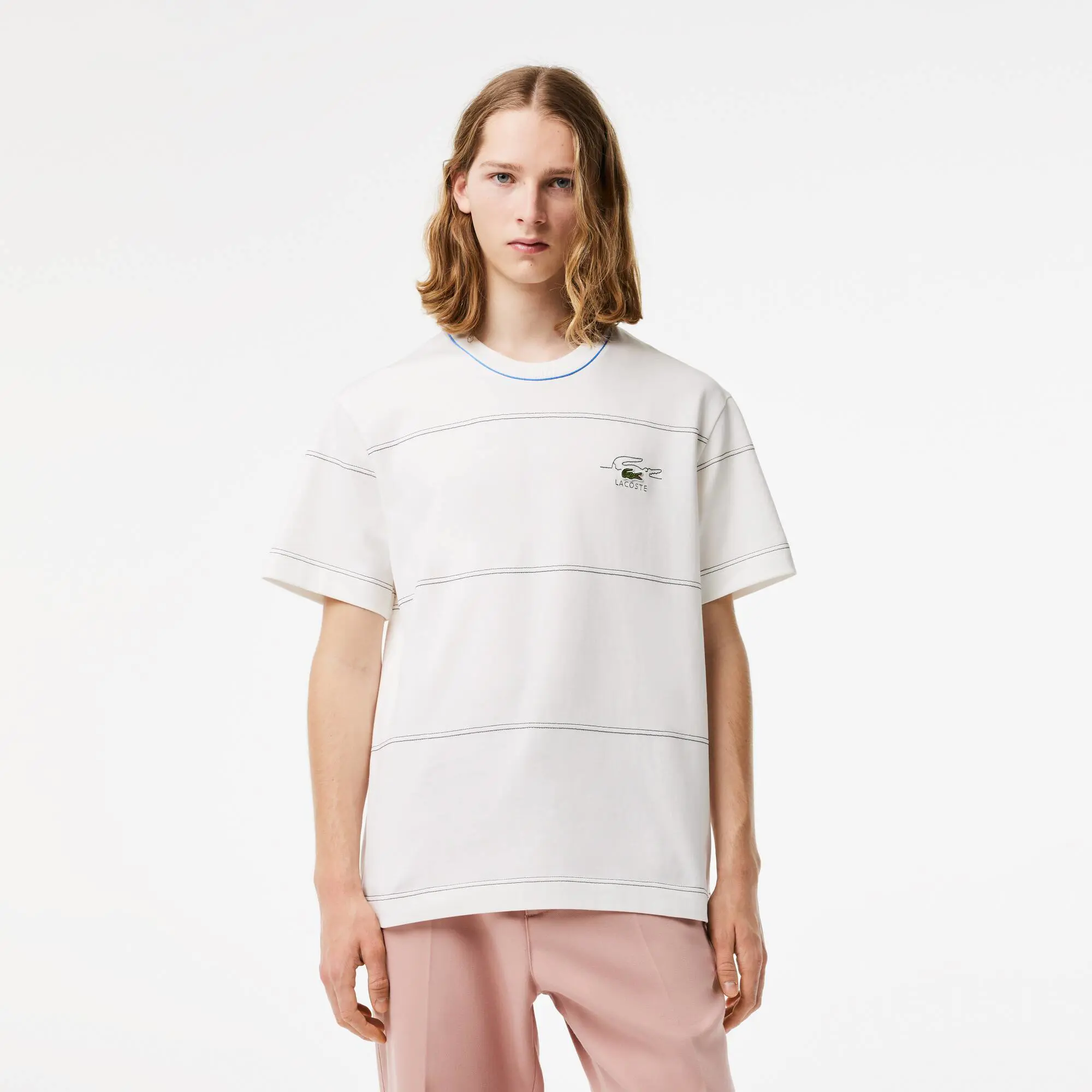 Lacoste Camiseta de hombre Lacoste en punto de algodón ecológico de rayas. 1