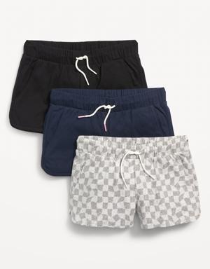 Dolphin-Hem Cheer Shorts 3-Pack for Girls gray
