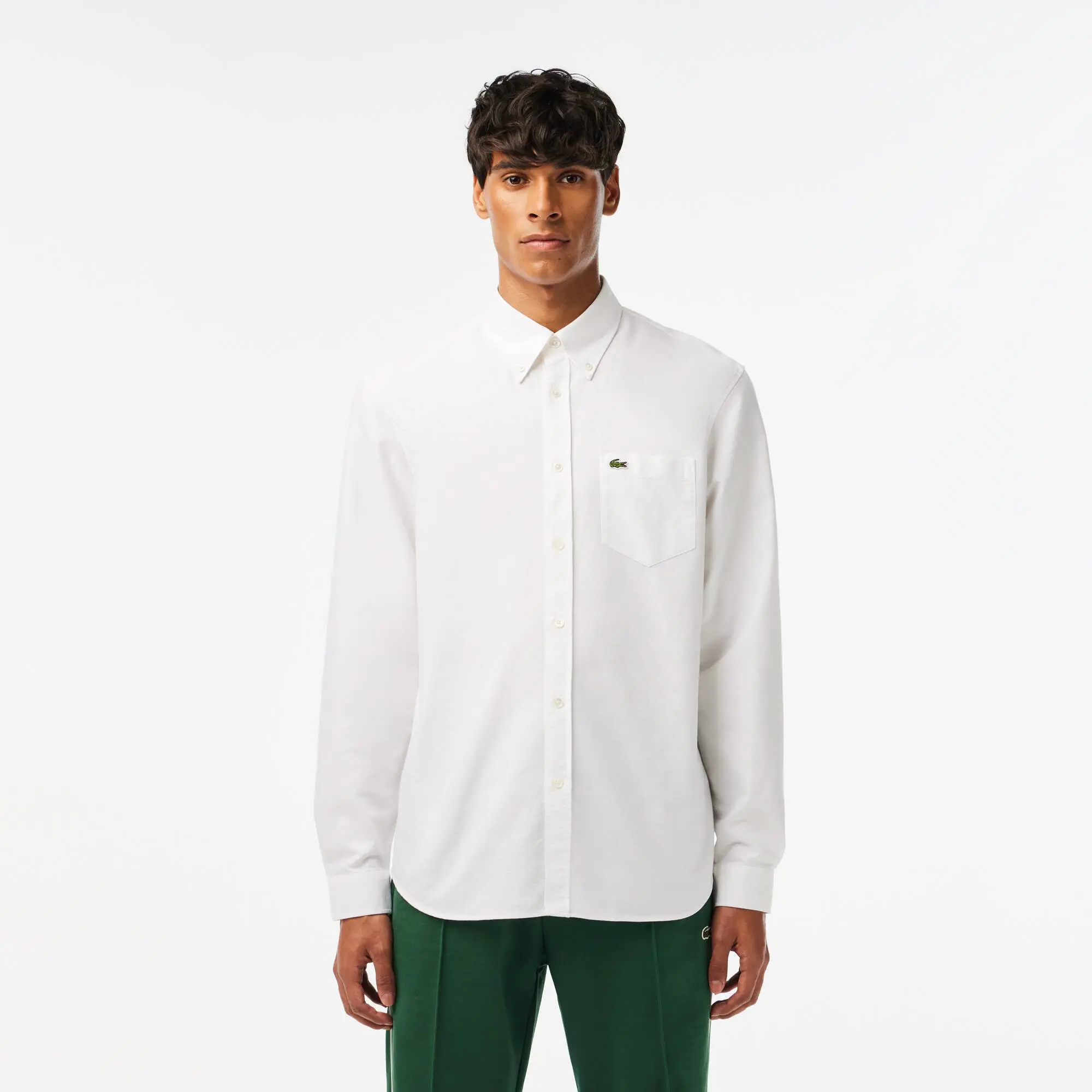 Lacoste Men's Regular Fit Cotton Oxford Shirt. 1