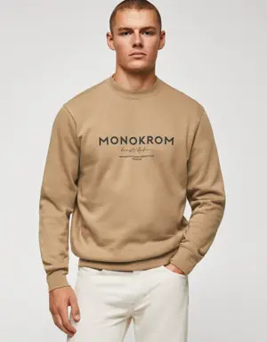 Yazılı pamuklu sweatshirt