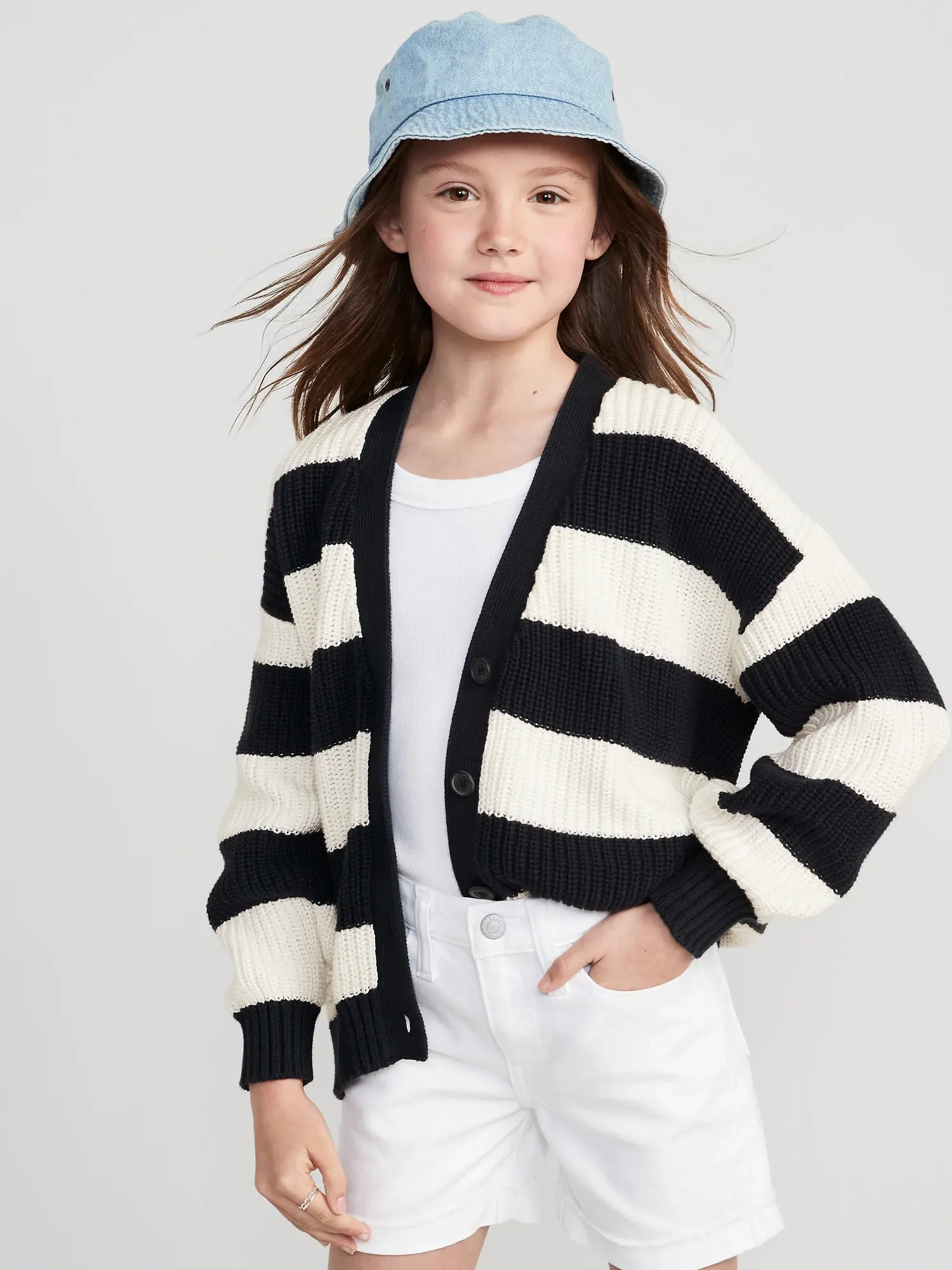 Old Navy Cocoon Cardigan for Girls blue. 1