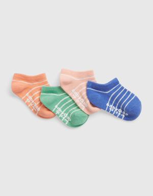 Toddler Stripe No-Show Socks (4-Pack) multi