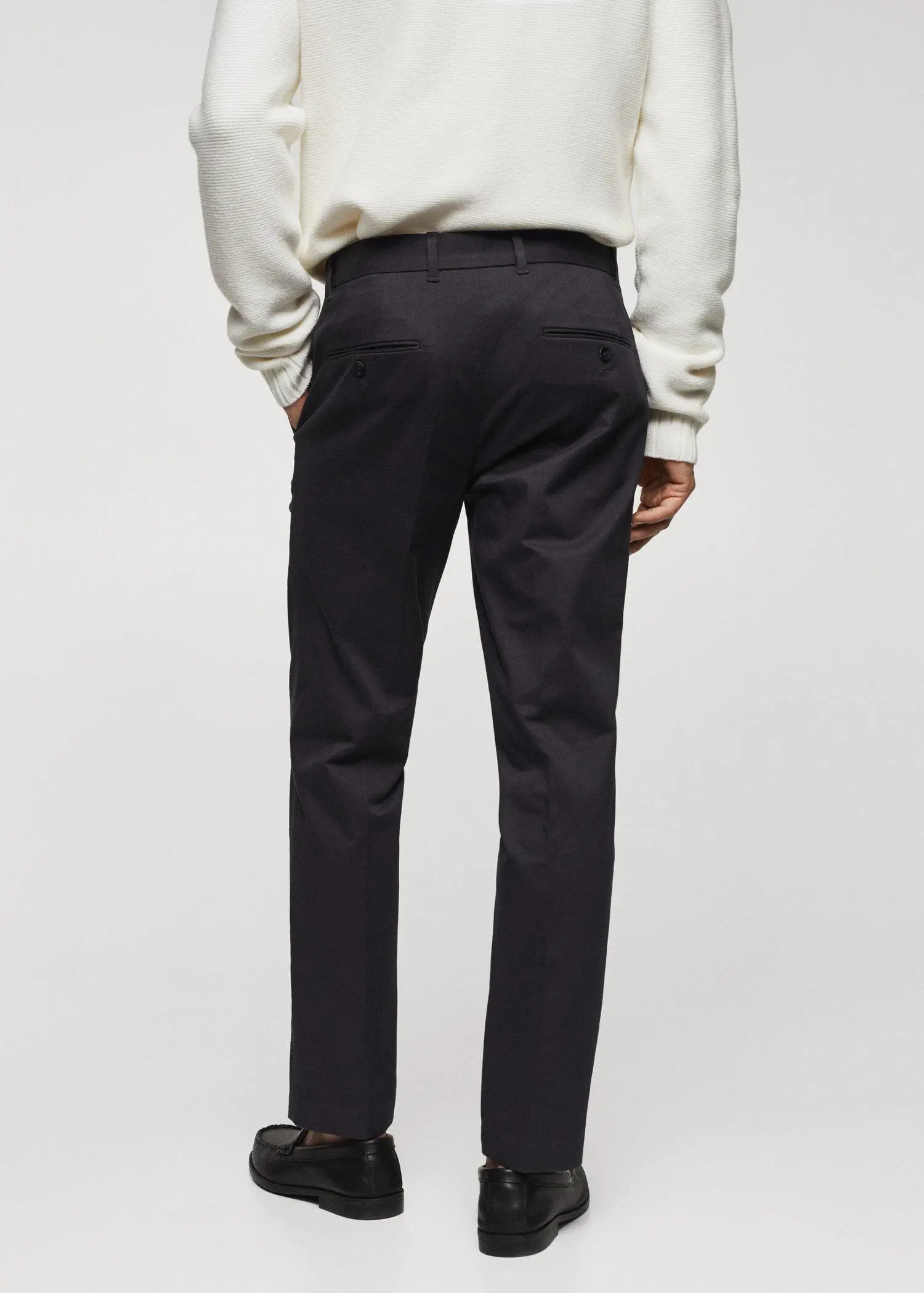 Mango Slim-fit cotton pleated pants. 3