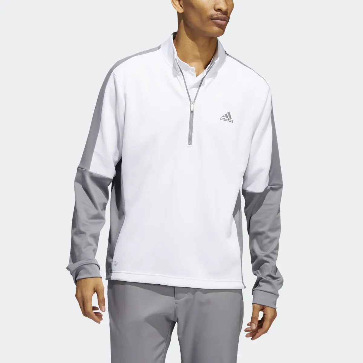 Adidas Colorblock Quarter-Zip Pullover. 1