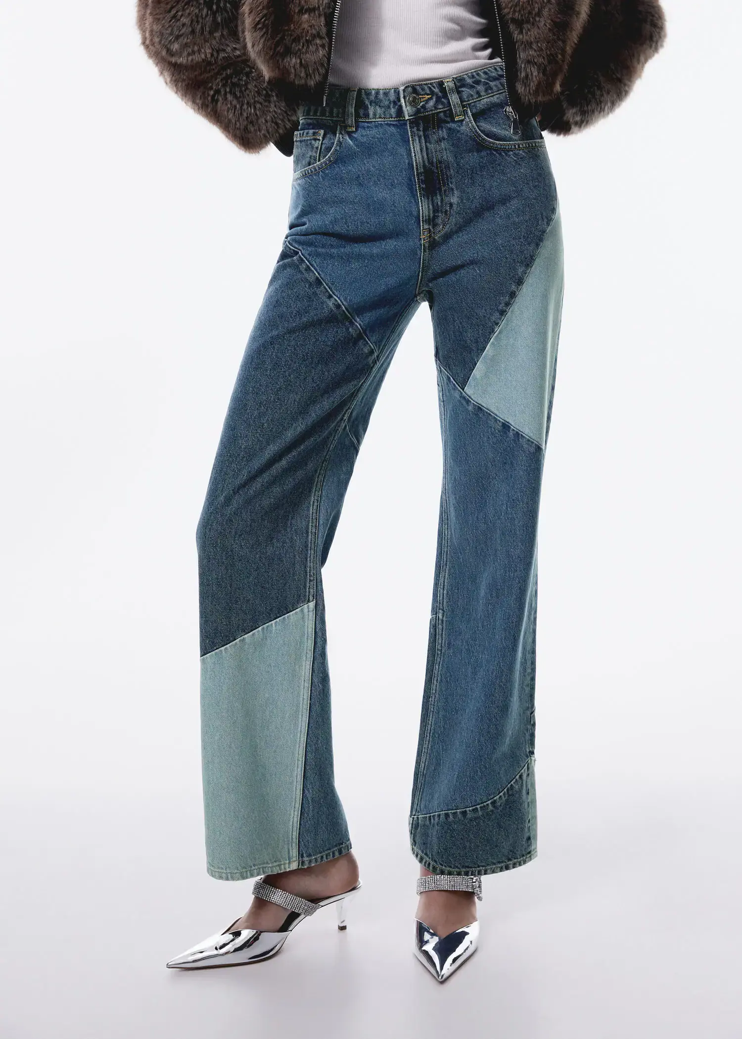 Mango Straight patchwork jeans. 2