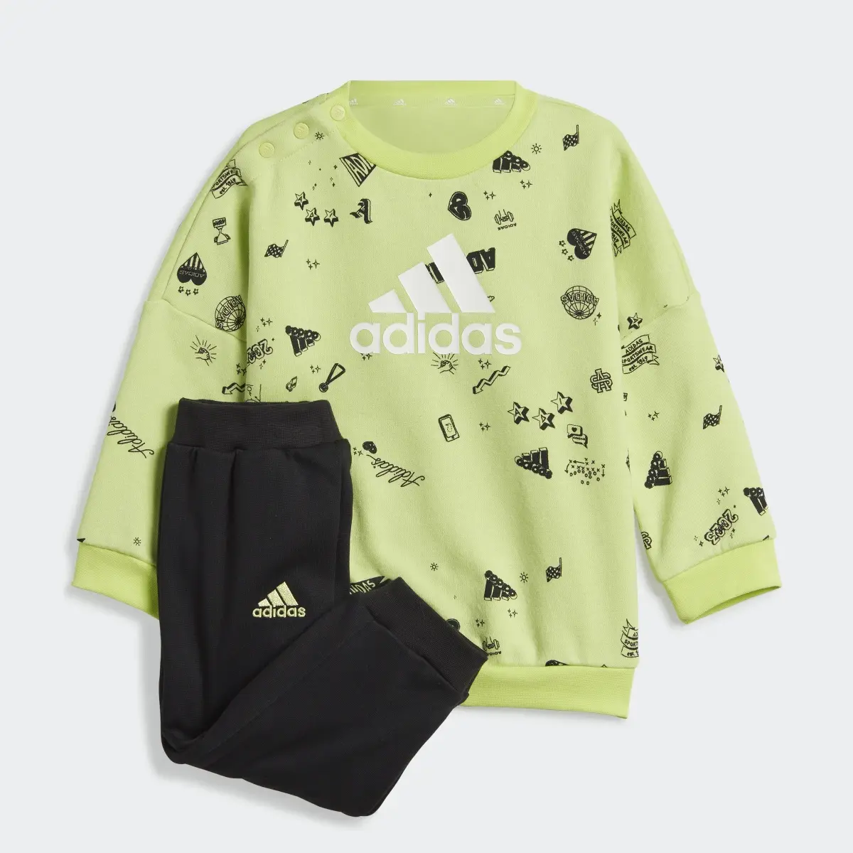 Adidas Brand Love Crew Sweatshirt Set Kids. 1