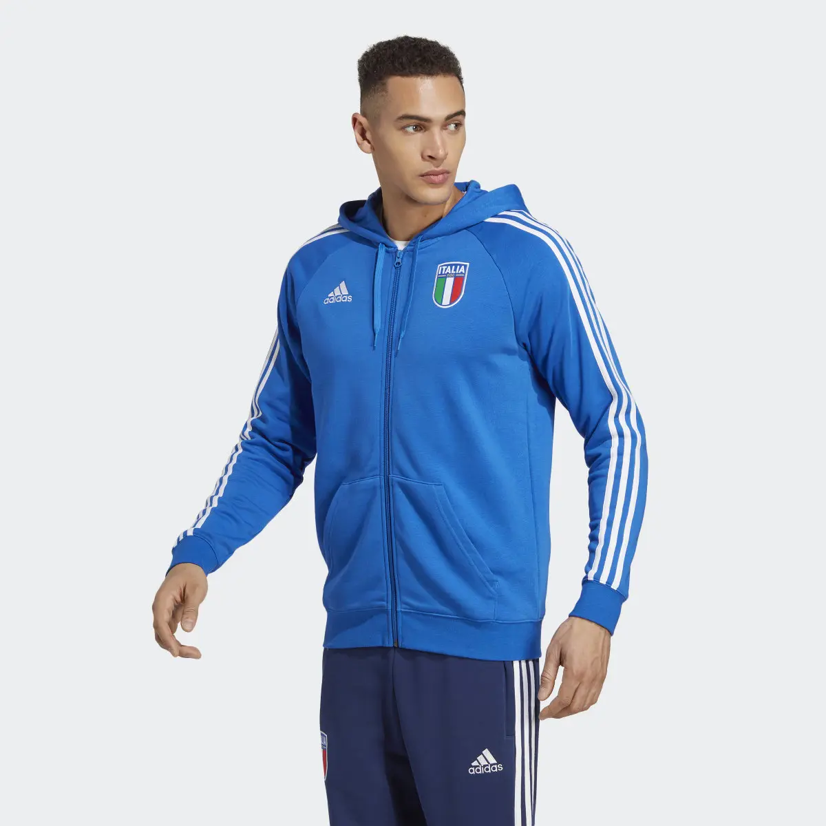 Adidas Italy Full-Zip Hoodie. 2