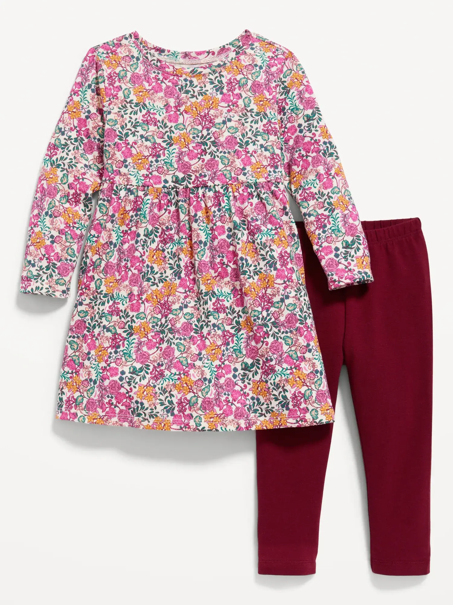 Old Navy Long-Sleeve Dress & Leggings 2-Pack for Toddler Girls multi. 1