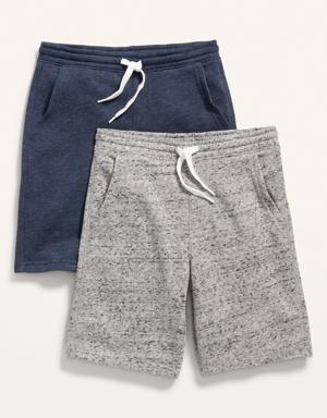 2-Pack Fleece Jogger Shorts for Boys (At Knee) blue