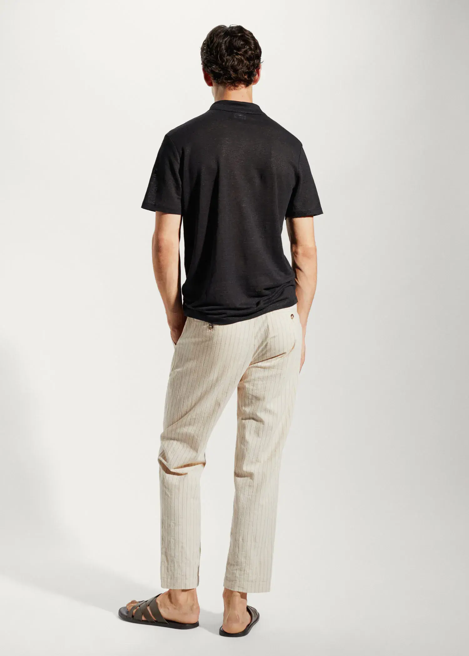 Mango Slim Fit-Poloshirt aus 100 % Leinen. 3