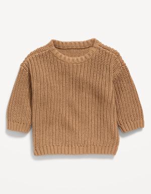 Unisex Shaker-Stitch Pullover Sweater for Baby yellow