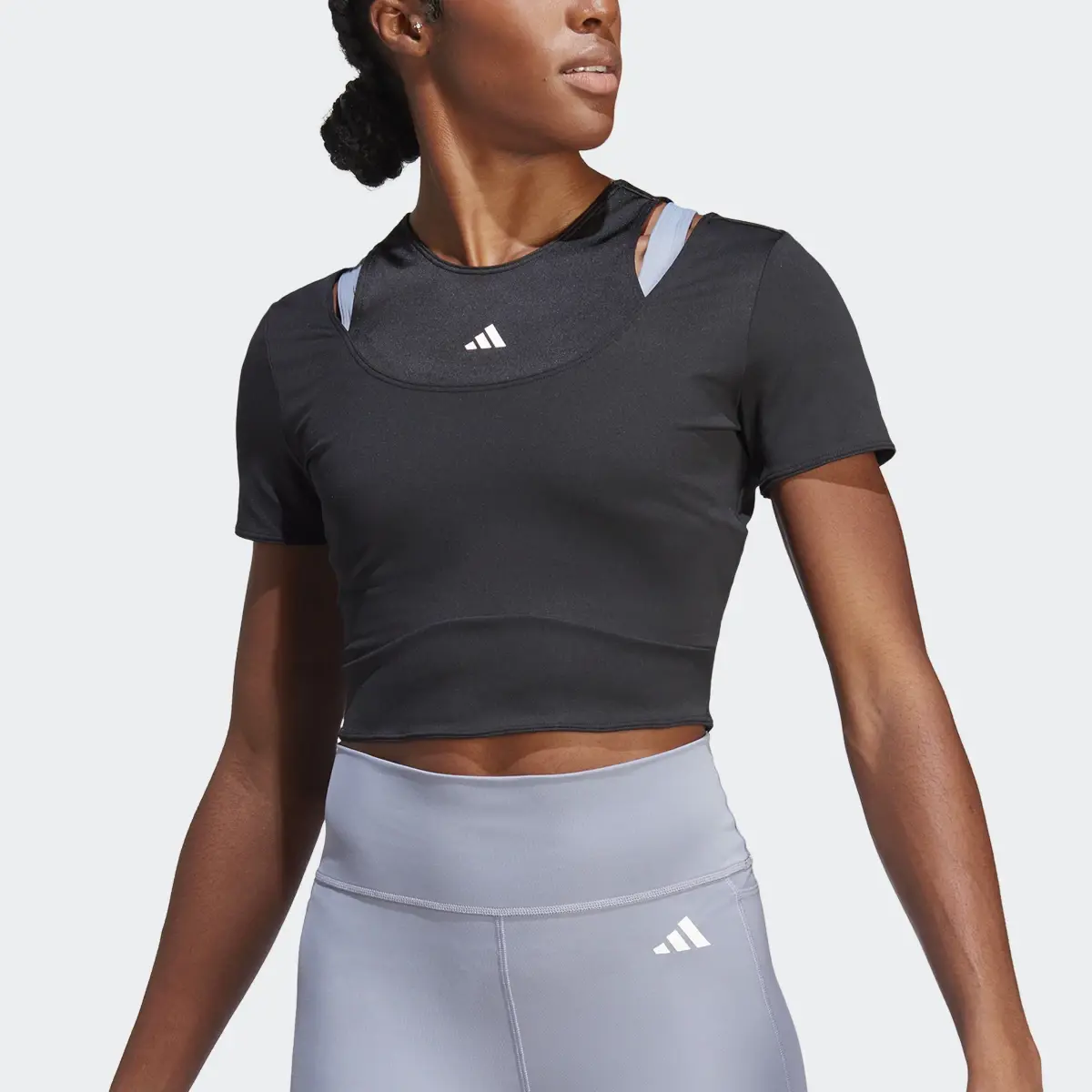 Adidas HIIT AEROREADY Crop Training Tee. 1