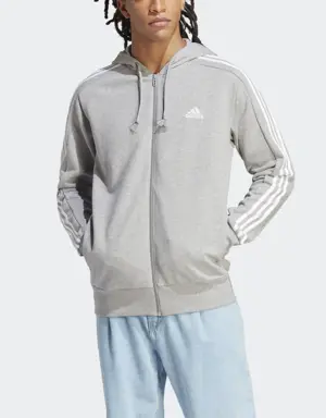 Adidas Veste à capuche zippée 3 bandes Essentials