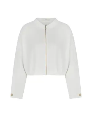 Button Detailed Sleeve White Jacket - 4 / WHITE