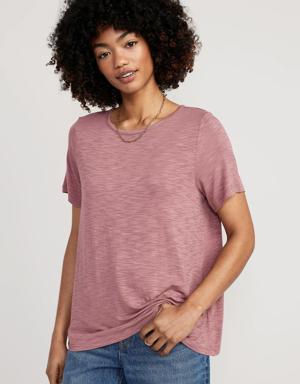 Luxe Slub-Knit T-Shirt for Women purple