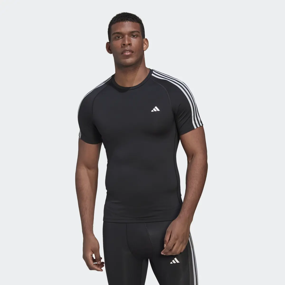 Adidas Techfit 3-Stripes Training T-Shirt. 2