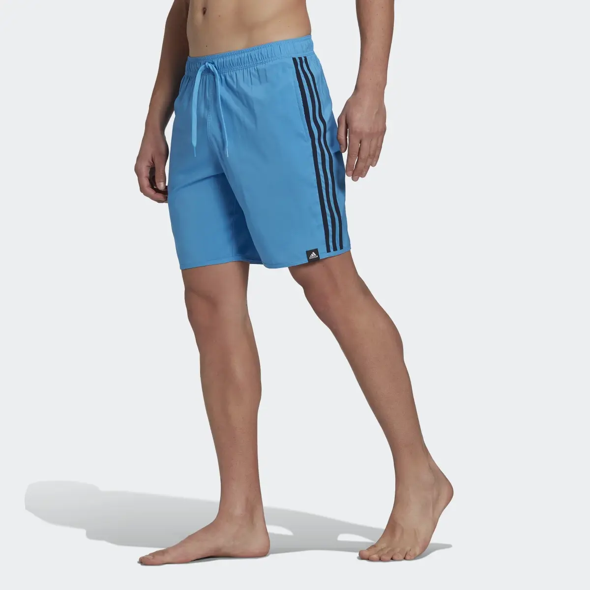 Adidas Classic-Length 3-Stripes Swim Shorts. 1