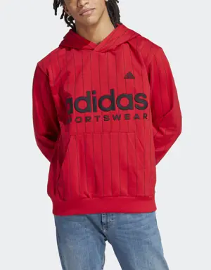 Adidas Sweat-shirt à capuche en molleton à fines rayures