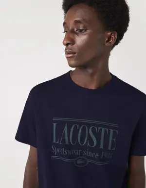 T-shirt homme regular fit en jersey avec inscription Lacoste