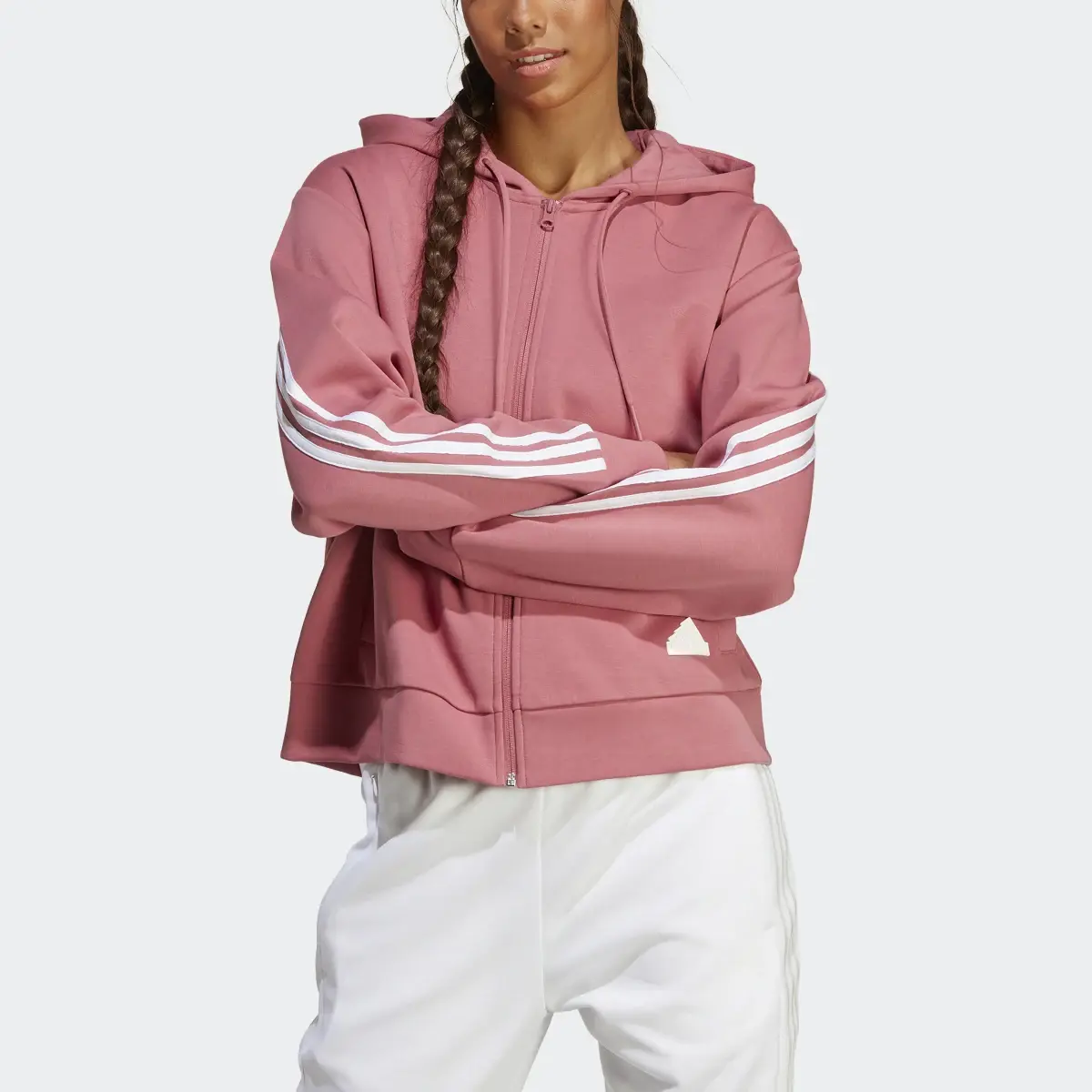 Adidas Future Icons 3-Stripes Full-Zip Hoodie. 1