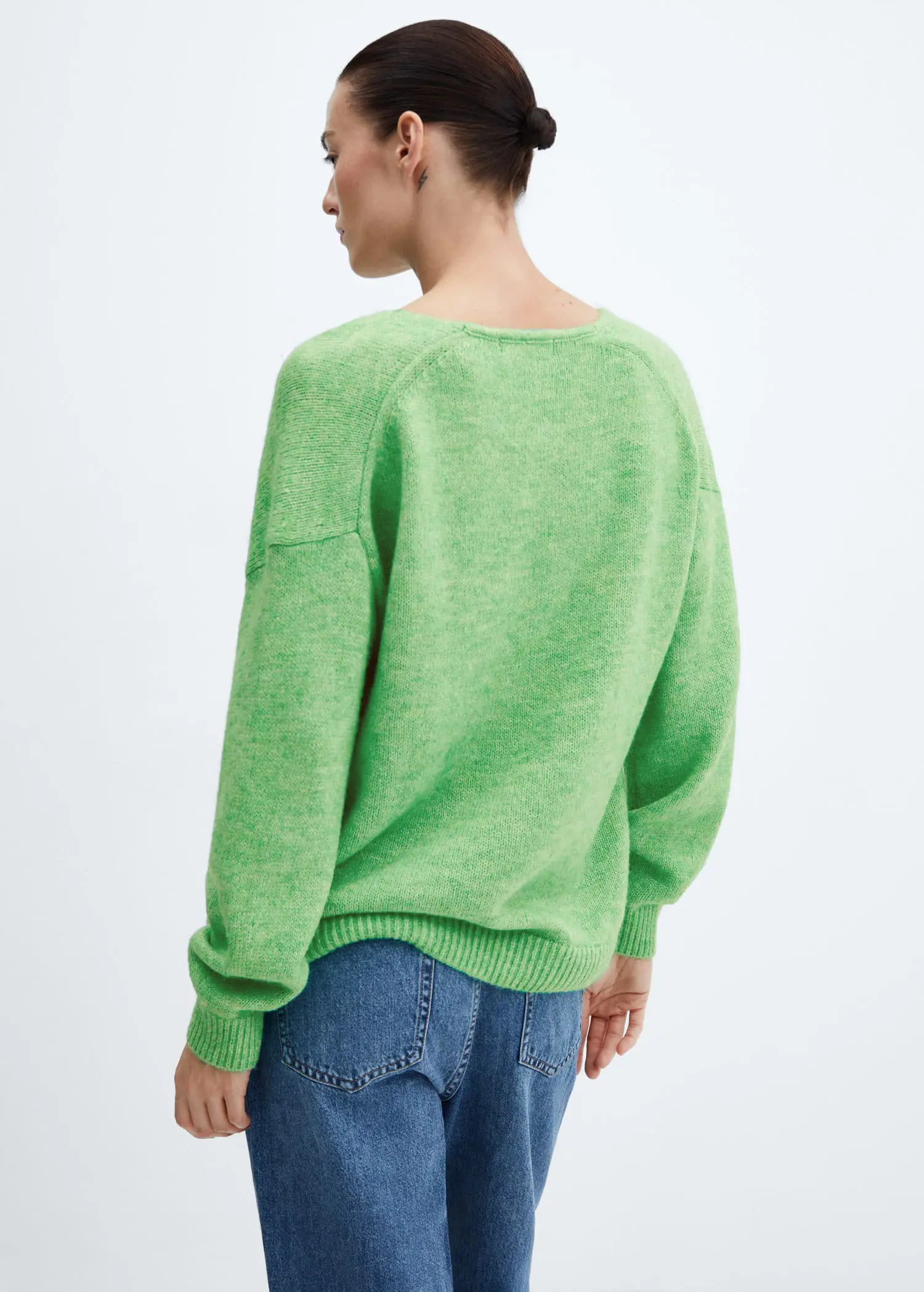 Mango V-neck knit sweater. 3