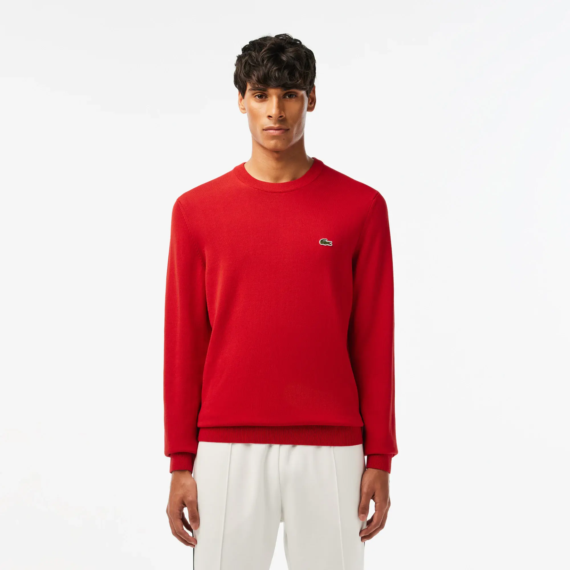 Lacoste Men's Organic Cotton Crew Neck Sweater. 1