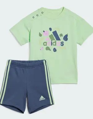 Adidas Essentials Allover Print Kids Tişört Takımı