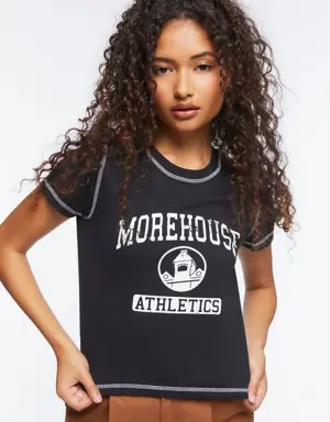 Forever 21 Morehouse Athletics Graphic Baby Tee Black/White