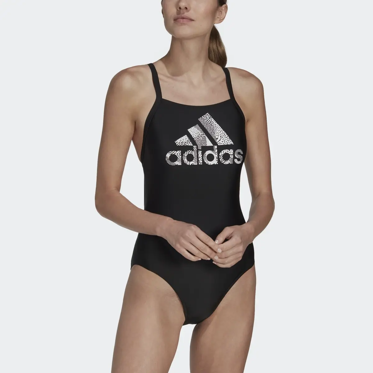 Adidas Big Logo Swimsuit. 1