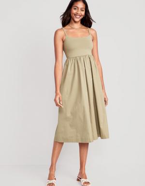 Old Navy Fit & Flare Combination Midi Dress green