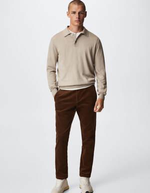 Mango Tapered cropped corduroy trousers