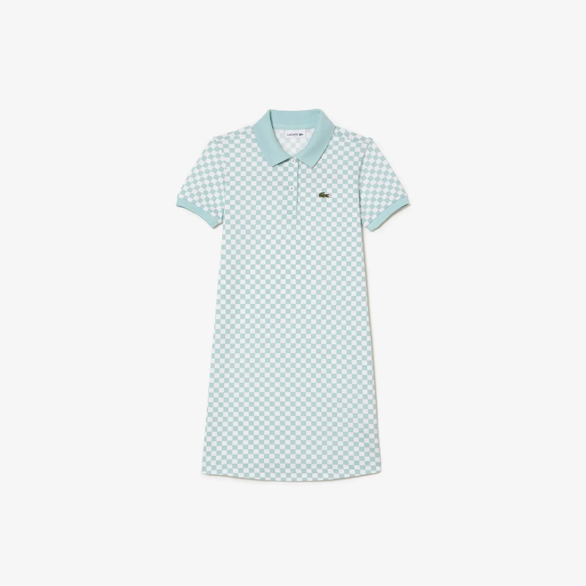 Lacoste Girls’ Lacoste Check Print Organic Cotton Polo Dress. 2