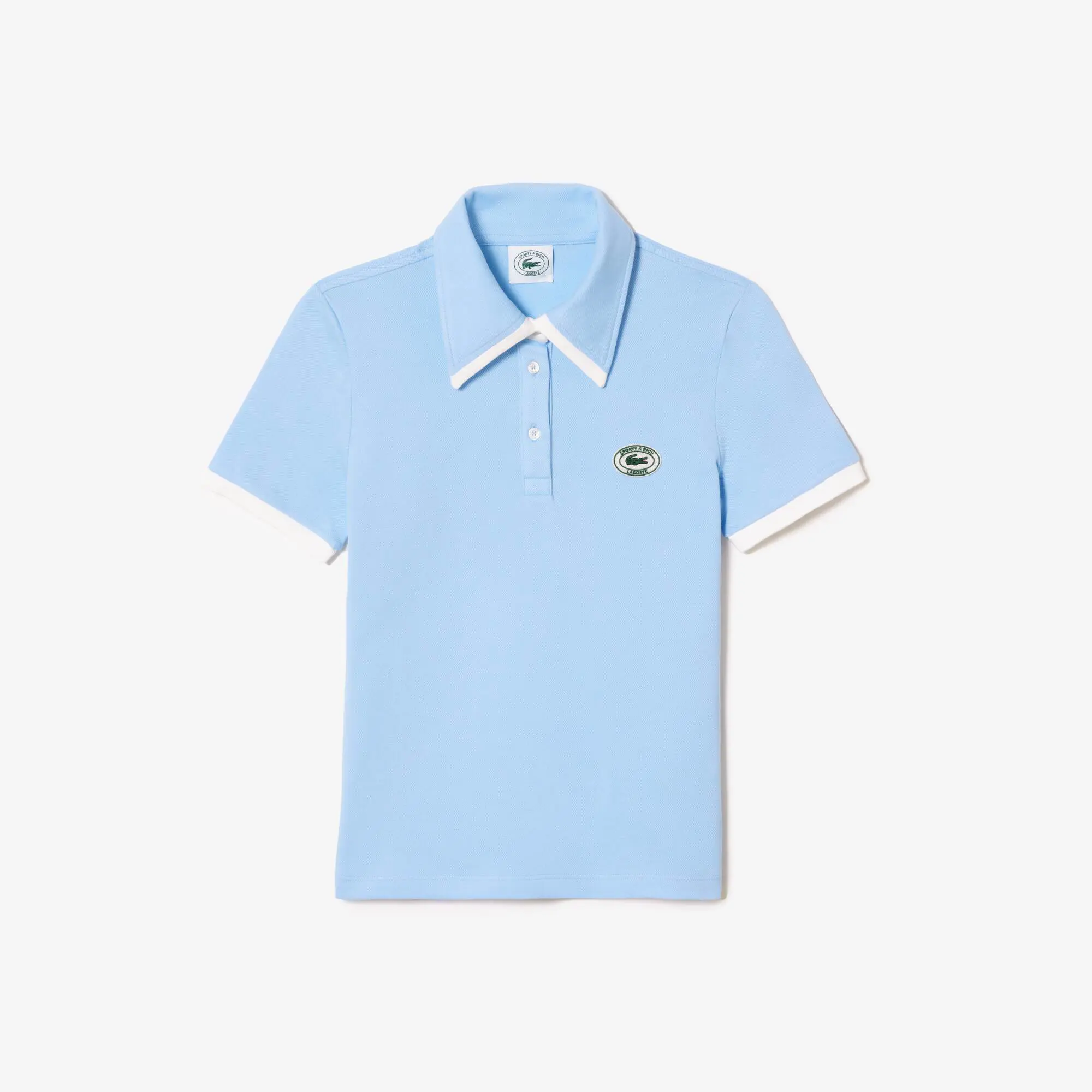 Lacoste x Sporty & Rich Contrast Collar Polo Shirt. 2
