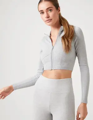 Forever 21 Active Seamless Bustier Jacket Heather Grey