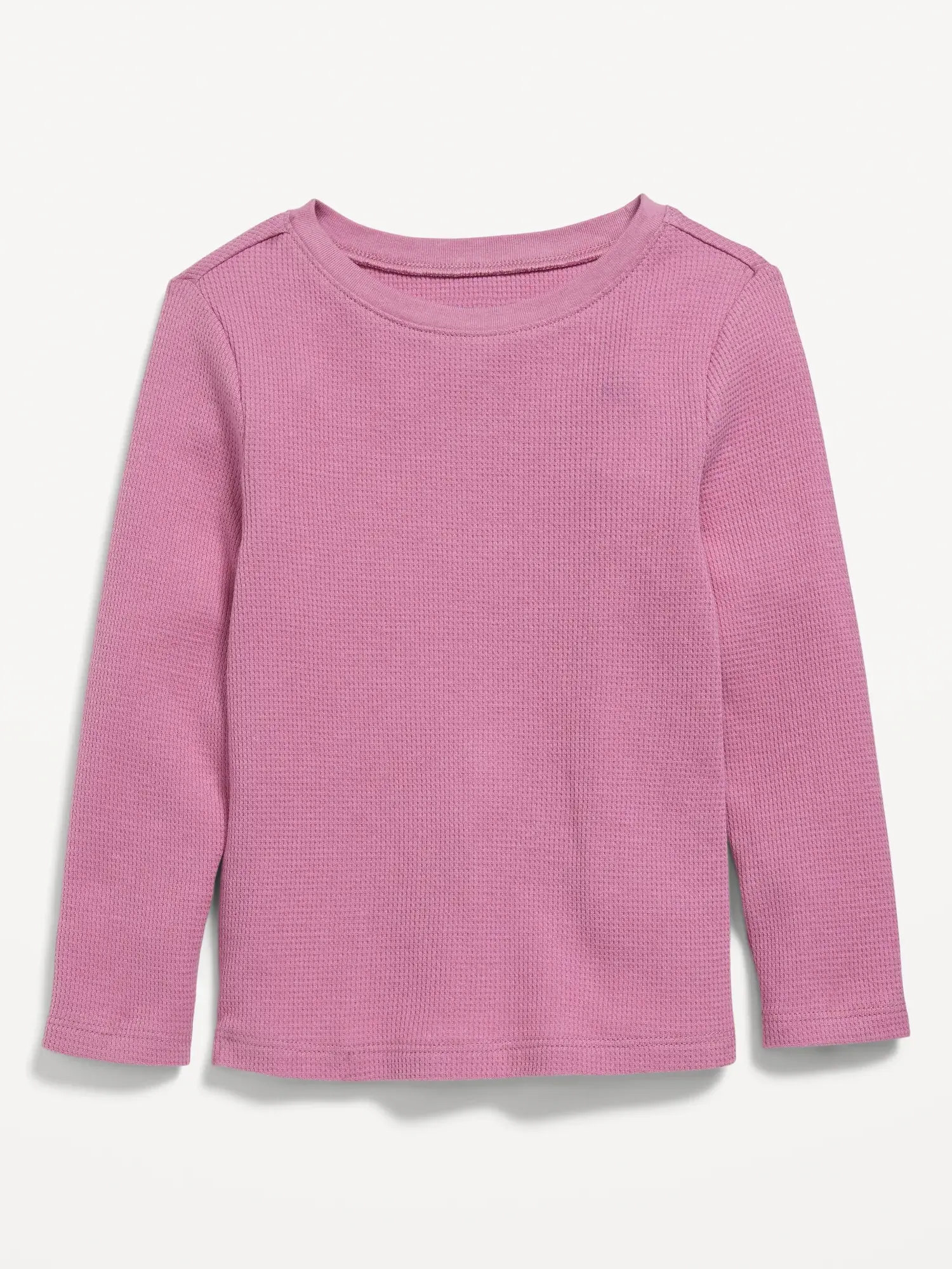 Old Navy Unisex Long-Sleeve Thermal-Knit T-Shirt for Toddler pink. 1