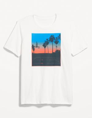 Soft-Washed Graphic T-Shirt for Men white