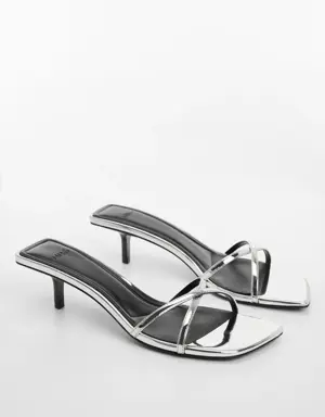 Metallic strap sandals