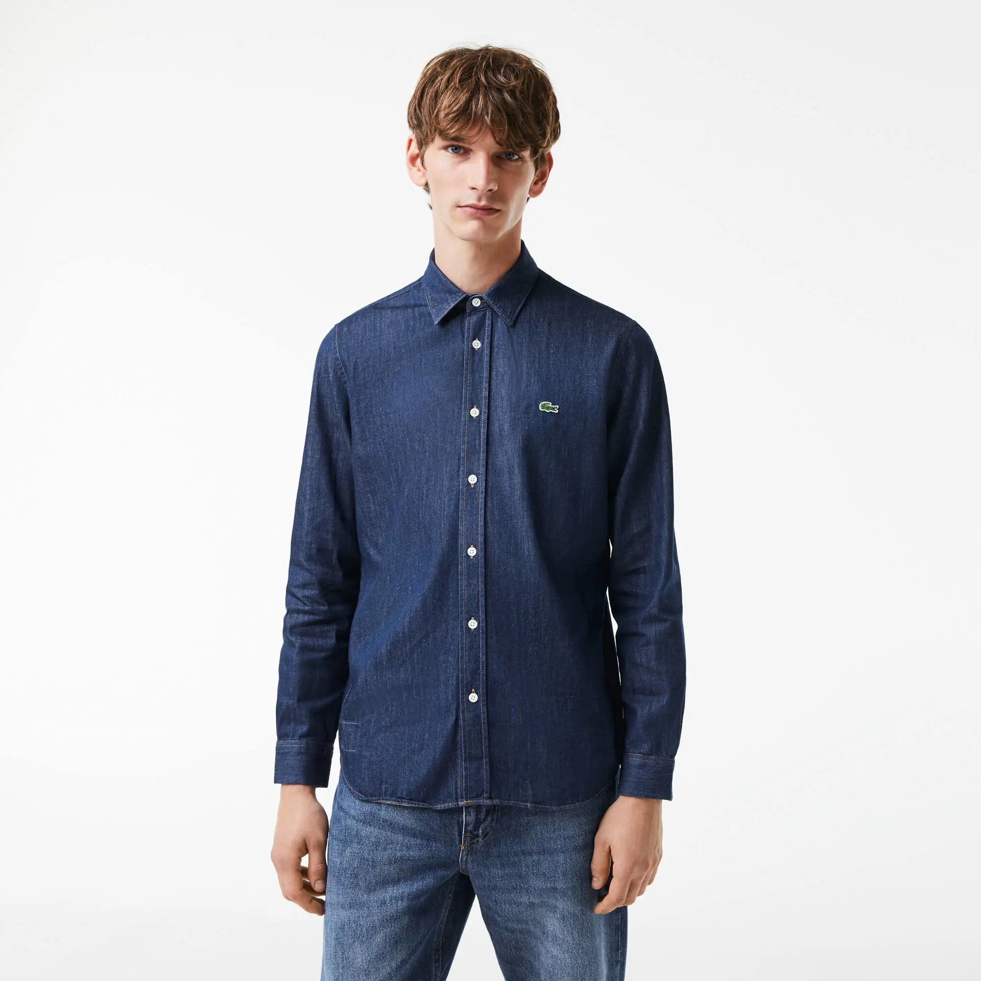 Lacoste Men's Regular Fit Organic Cotton Denim Shirt. 1
