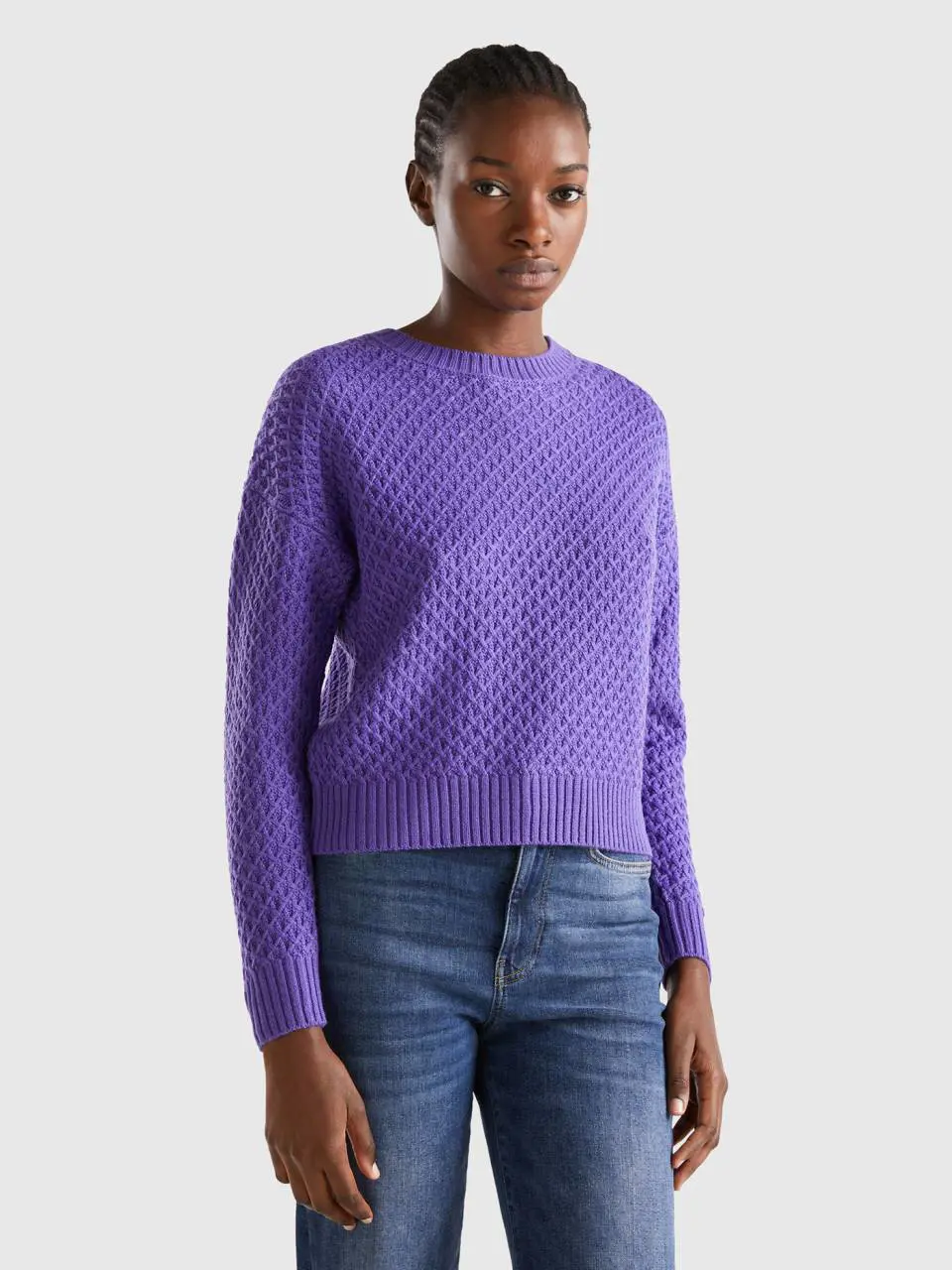 Benetton boxy fit knit sweater. 1